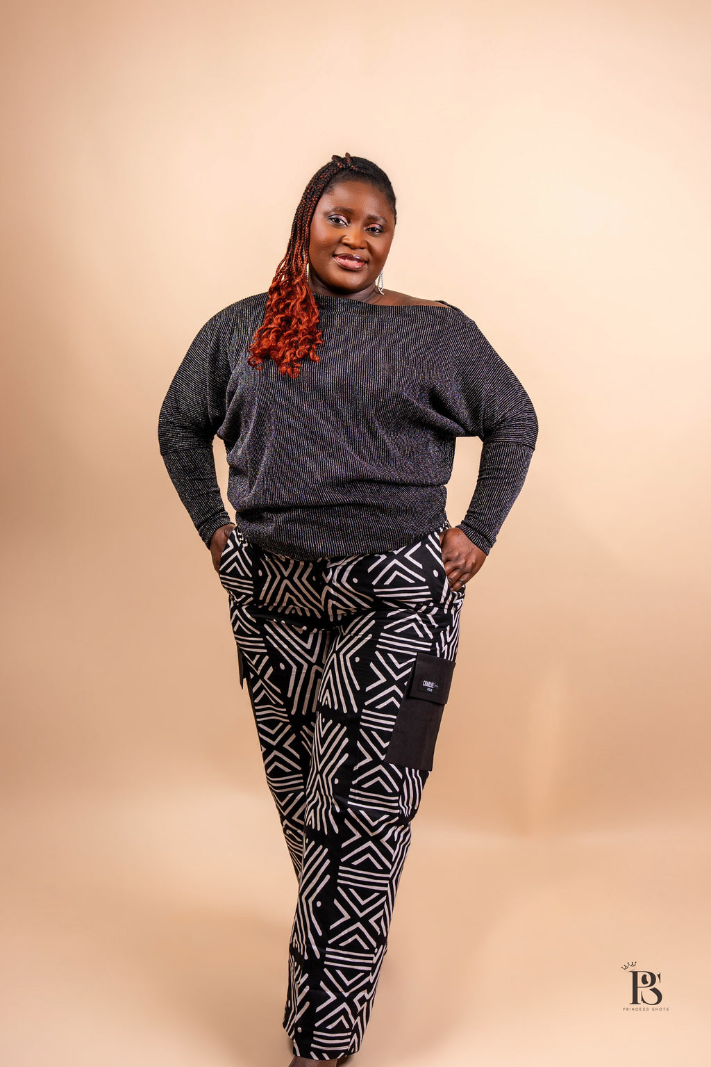 Black & White Ankara Baggy Trouser