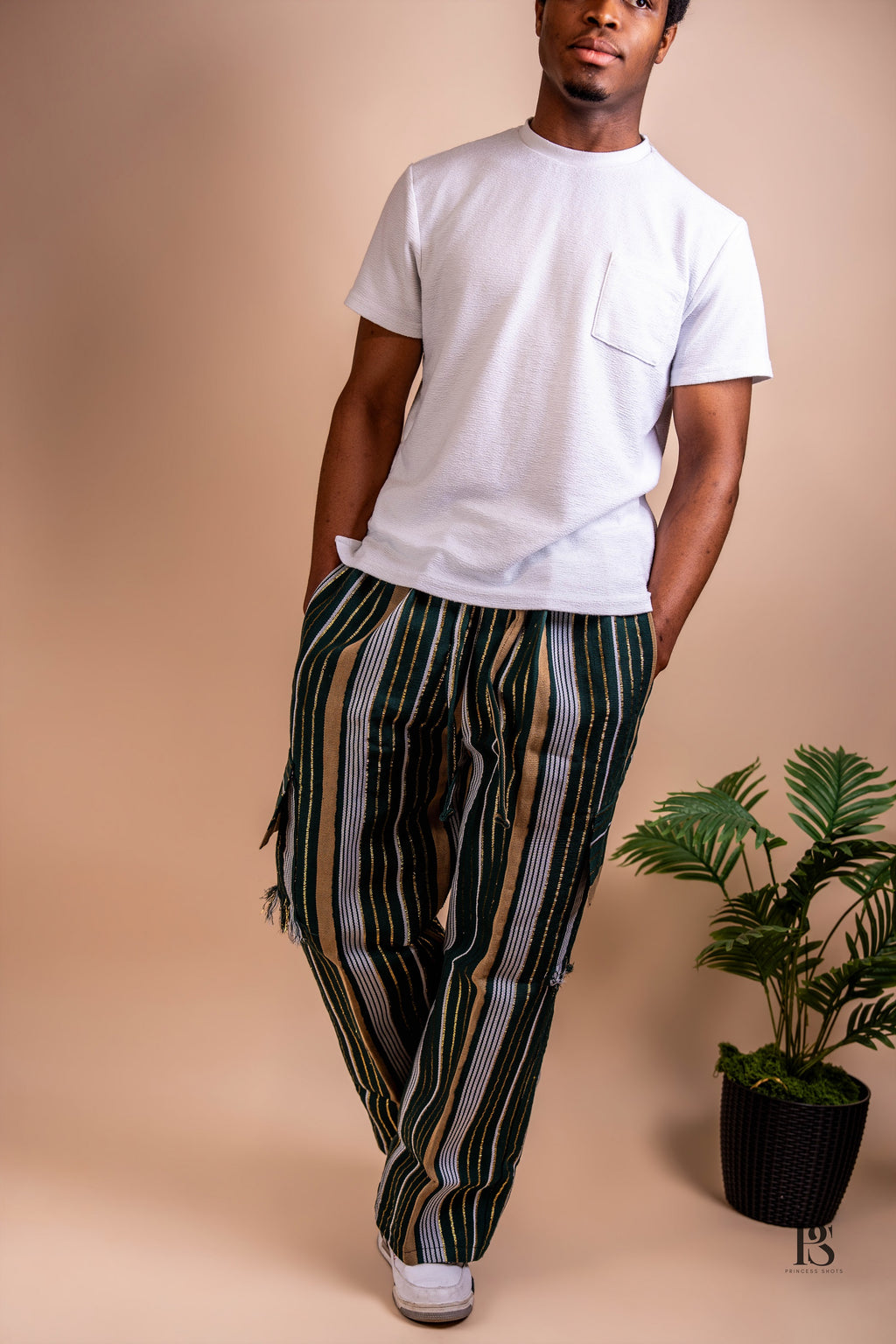 Emerald Green Aso Oke Baggy Trousers