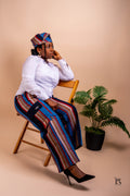 Heritage Blue Stripe Aso Oke Cargo Trousers