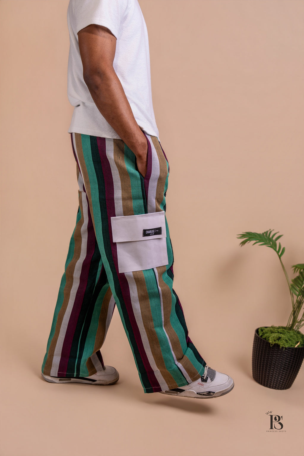 Heritage Stripe Aso Oke Baggy Trousers