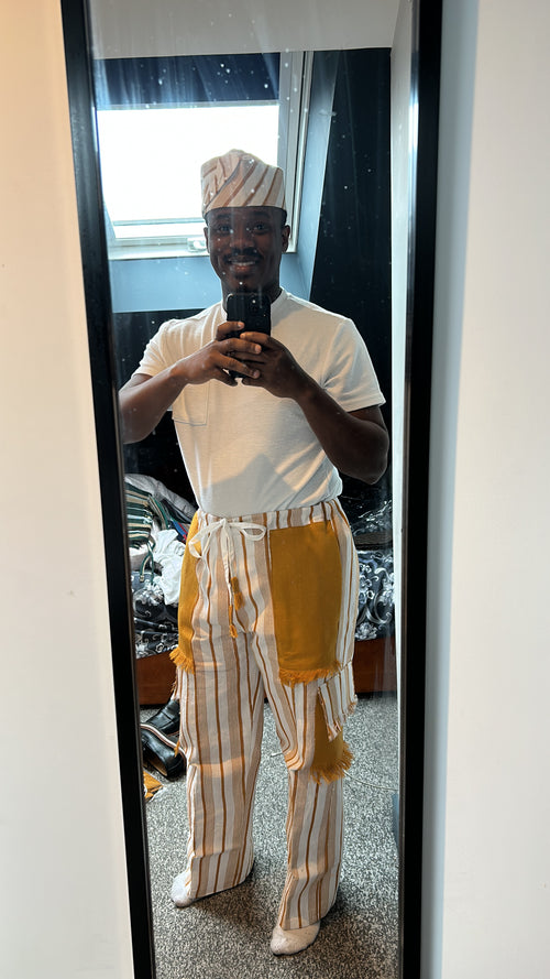 Aso Oke Baggy Trouser with Cap