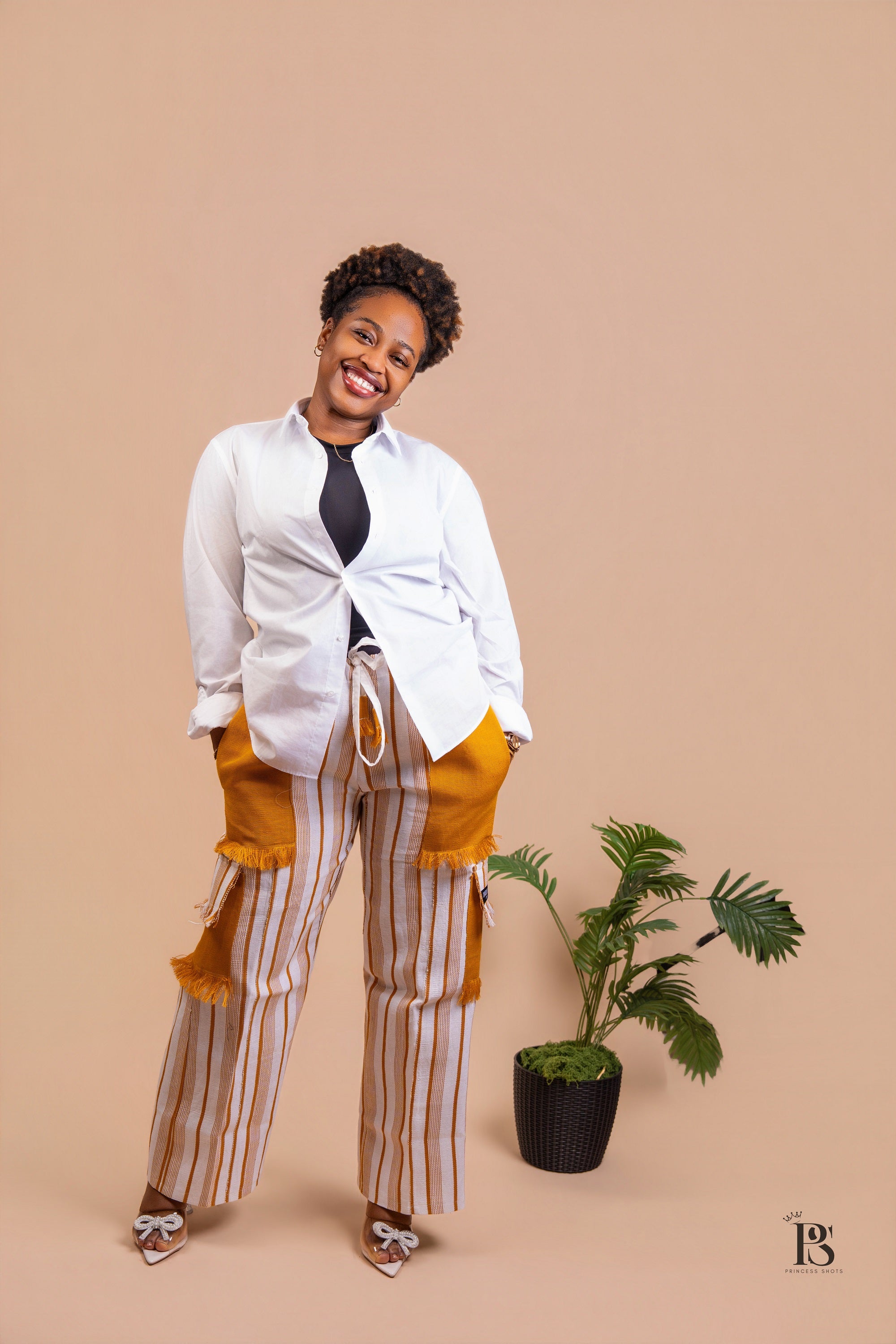 Mustard Yellow Aso Oke Trousers