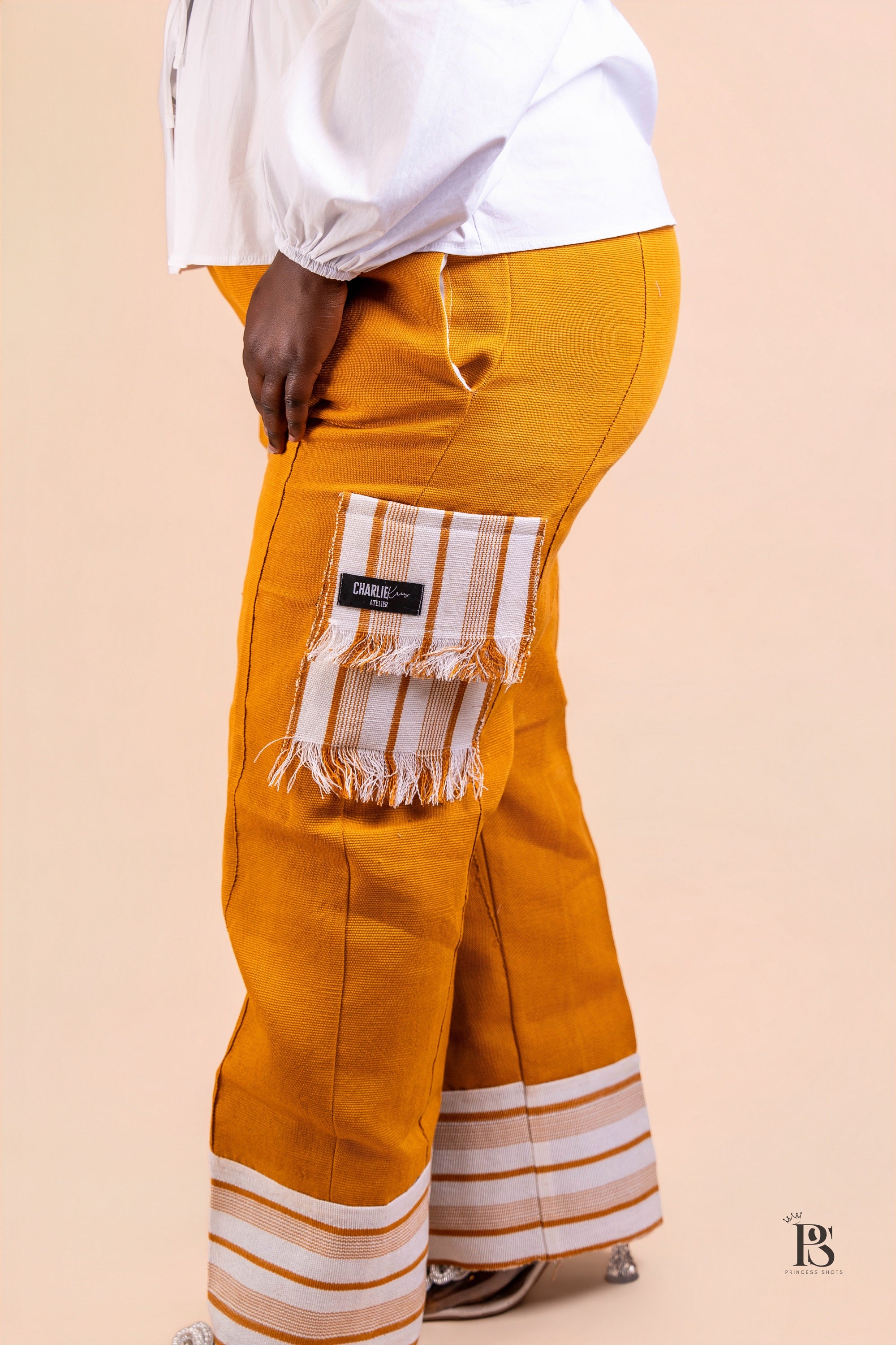 Mustard Yellow Aso Oke Trousers
