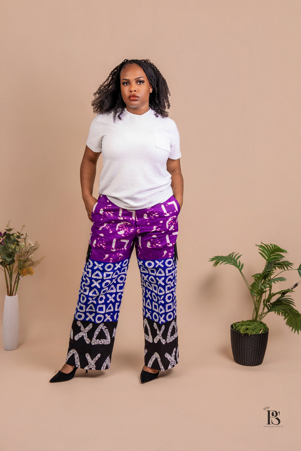 Purple Ankara Baggy Trousers