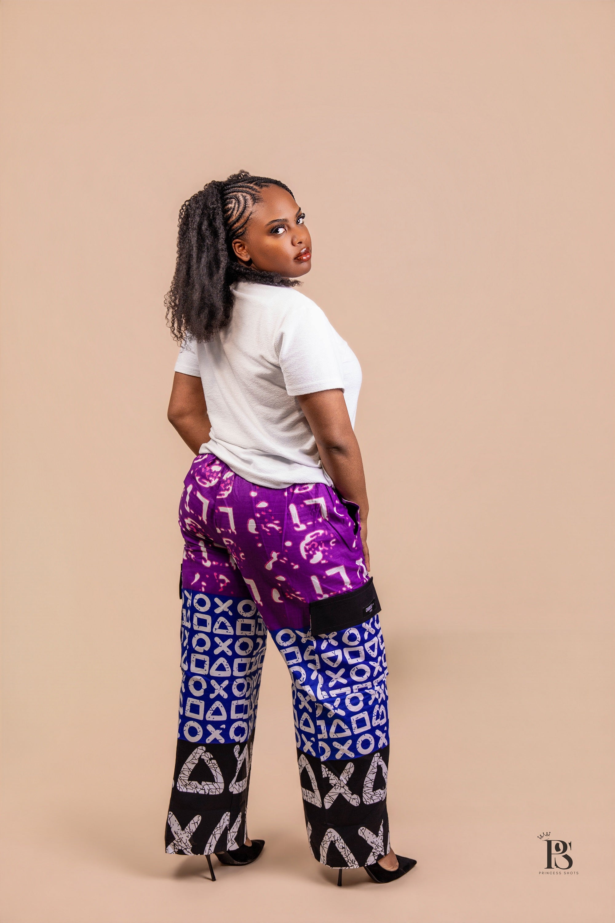 Purple Ankara Baggy Trousers