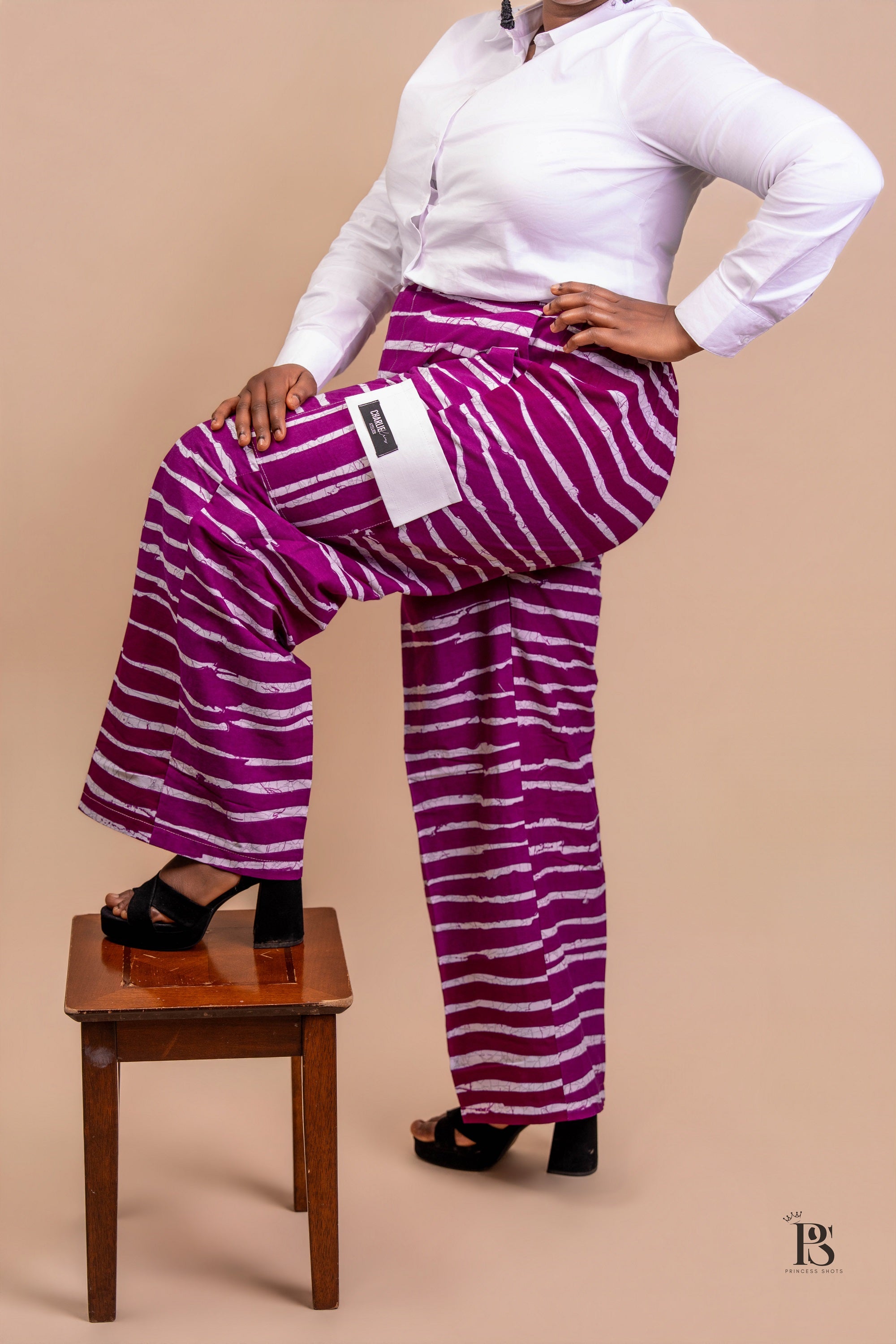 Royal Magenta Ankara Baggy Trousers