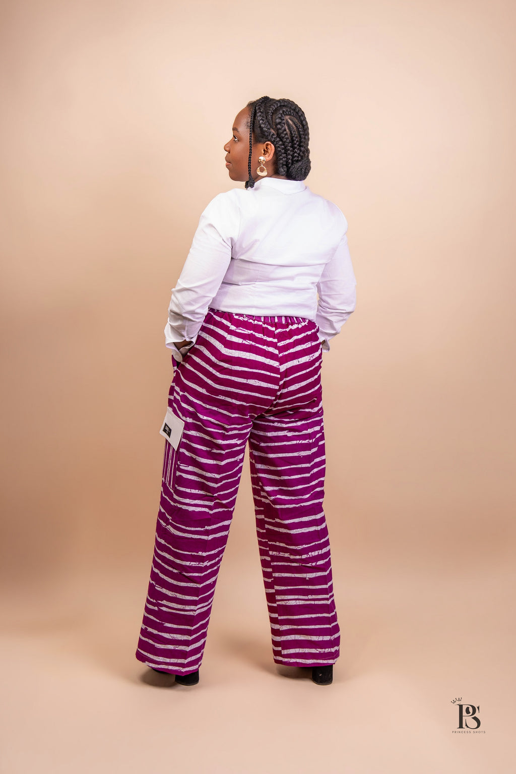 Royal Magenta Ankara Baggy Trousers