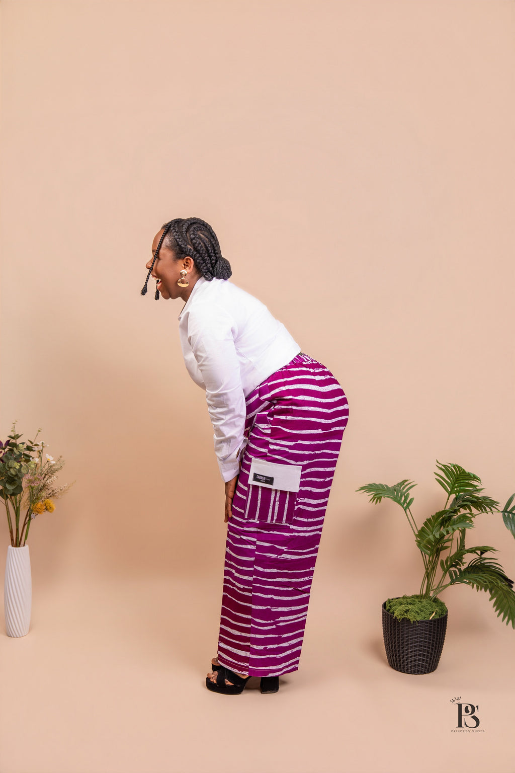Royal Magenta Ankara Baggy Trousers